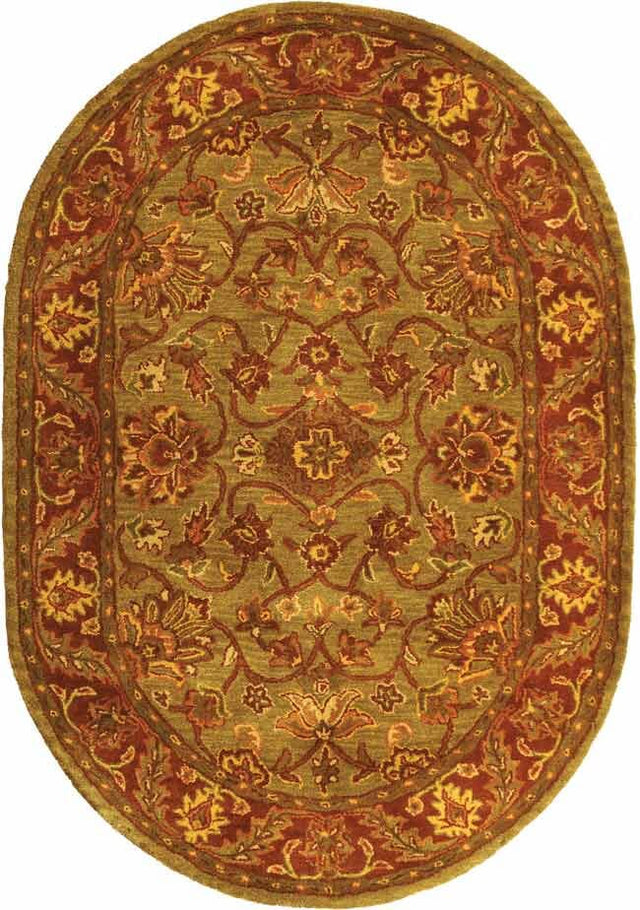 Safavieh Golden Jaipur gj250a Green / Rust Rugs - Safavieh - gj250a - 5ov