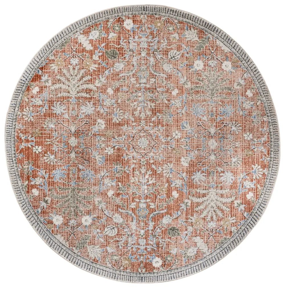 Safavieh Grove 6'-7" x 6'-7" Rug in Rust / Blue