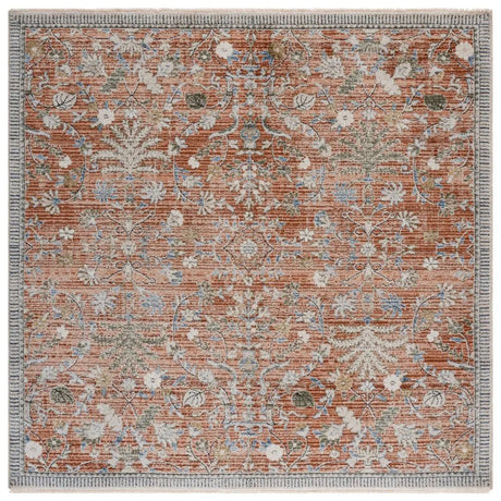 Safavieh Grove 6'-7" x 6'-7" Rug in Rust / Blue