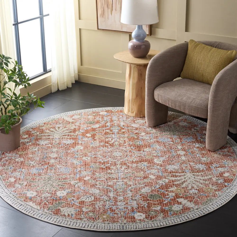 Safavieh Grove 6'-7" x 6'-7" Rug in Rust / Blue