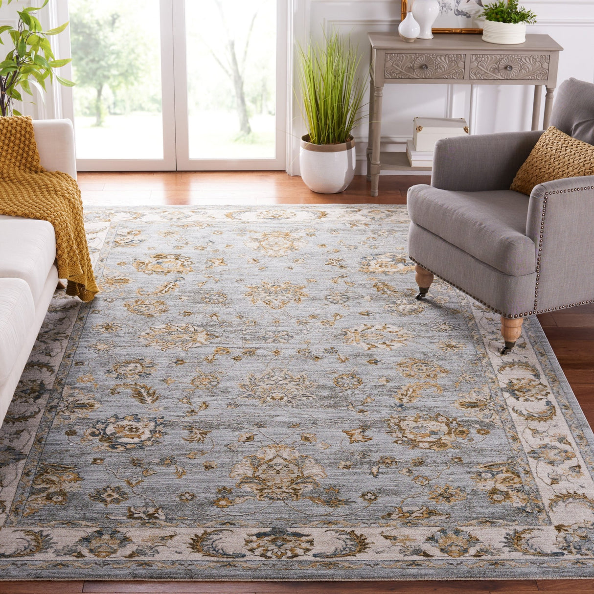 Safavieh Hamilton Hlt106M Blue/Gold Rug - Safavieh - hlt106m - 4