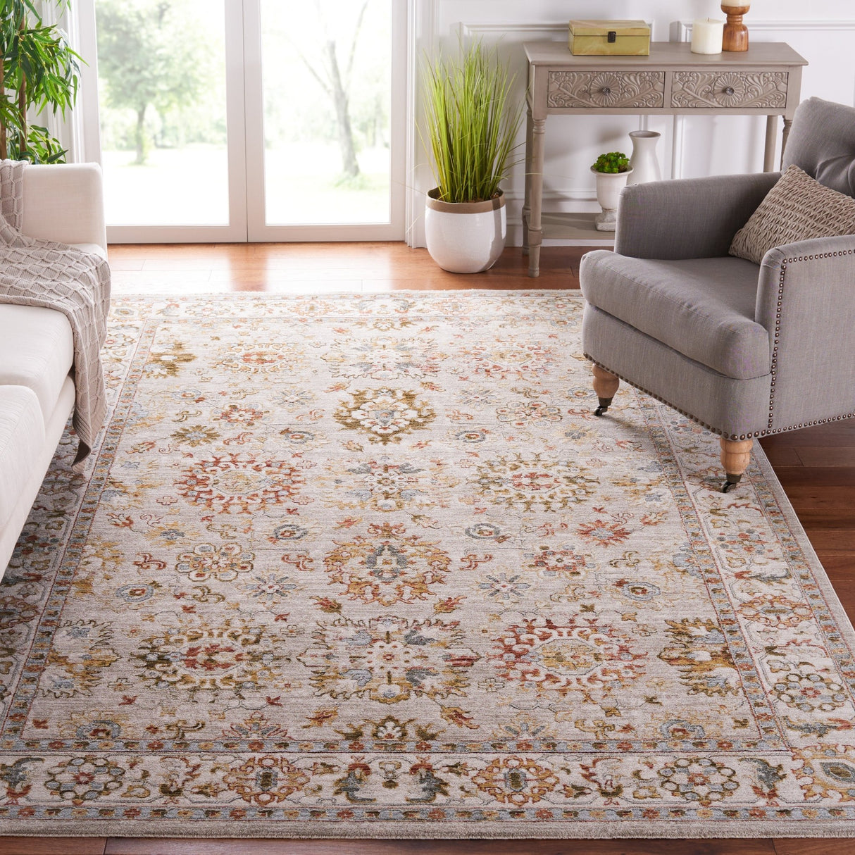 Safavieh Hamilton Hlt112F Grey/Rust Rug - Safavieh - hlt112f - 4