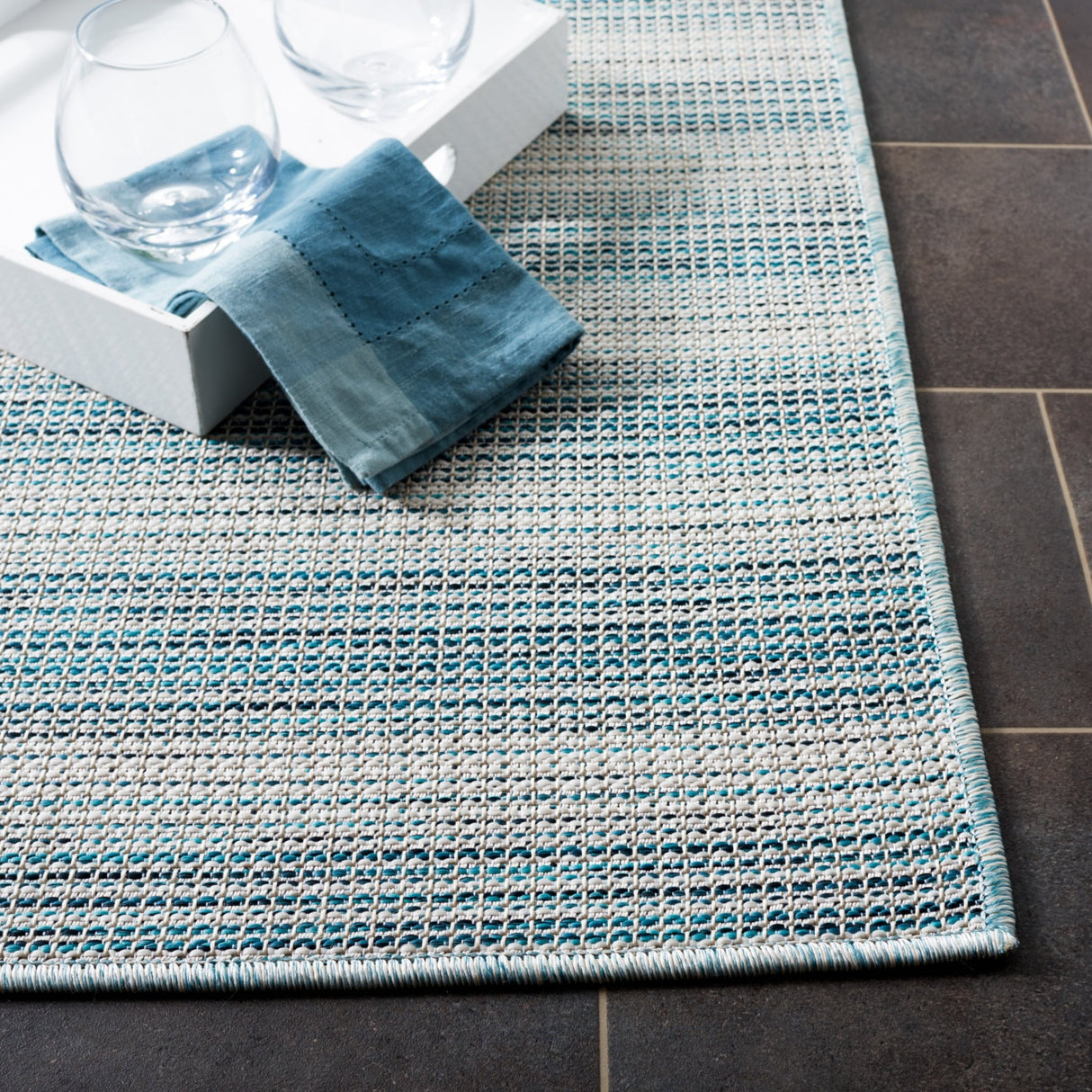 Safavieh Hampton Htn231L Aqua/Ivory Rug - Safavieh - htn231l - 4