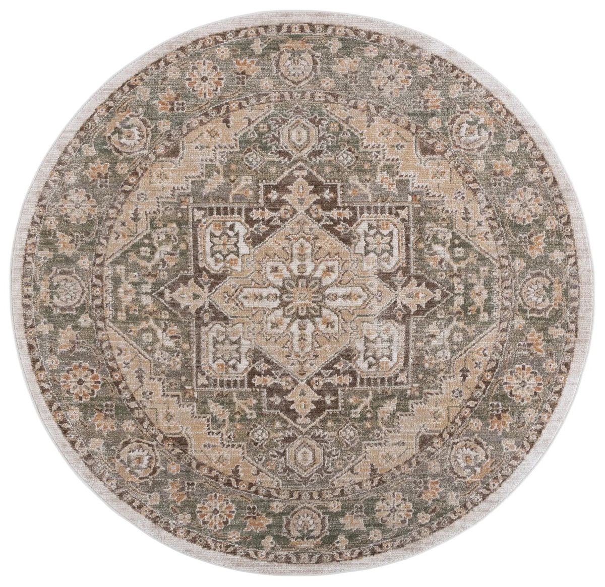 Safavieh Hazel 500 6'-0" x 6'-0" Rug in Green / Brown