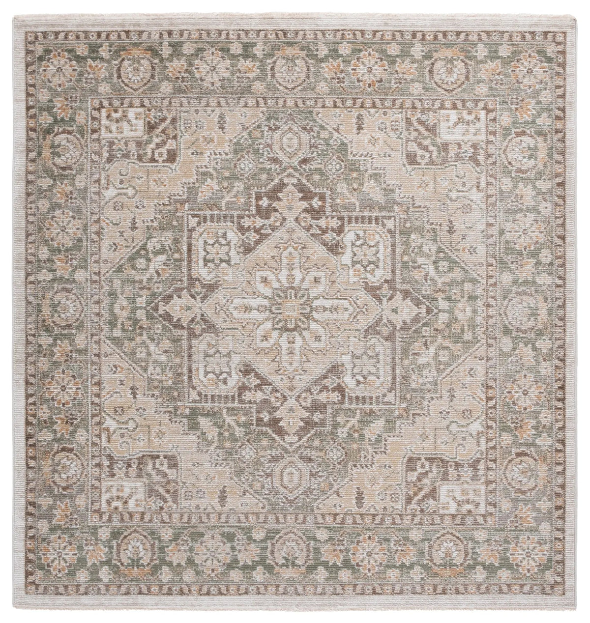 Safavieh Hazel 500 6'-0" x 6'-0" Rug in Green / Brown