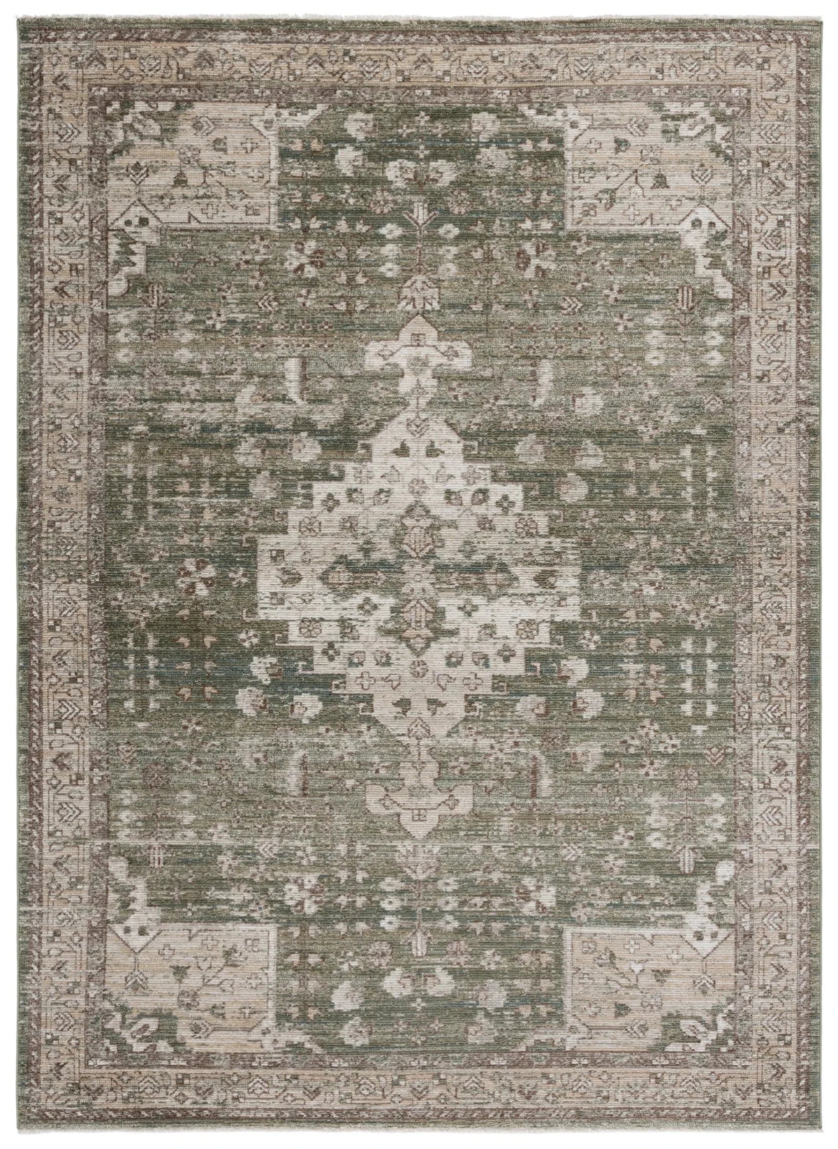 Safavieh Hazel 500 4'-0" x 6'-0" Rug in Green / Beige