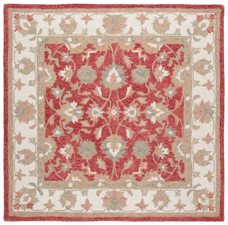 Safavieh Heritage 6'-0" x 6'-0" Rug in Red / Ivory