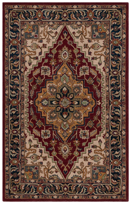 Safavieh Heritage 4'-0" x 6'-0" Rug in Red / Ivory