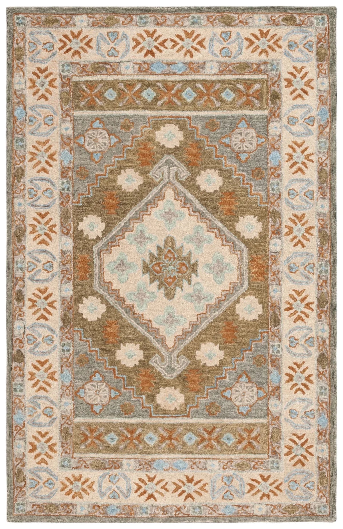 Safavieh Heritage 4'-0" x 6'-0" Rug in Ivory / Light Blue
