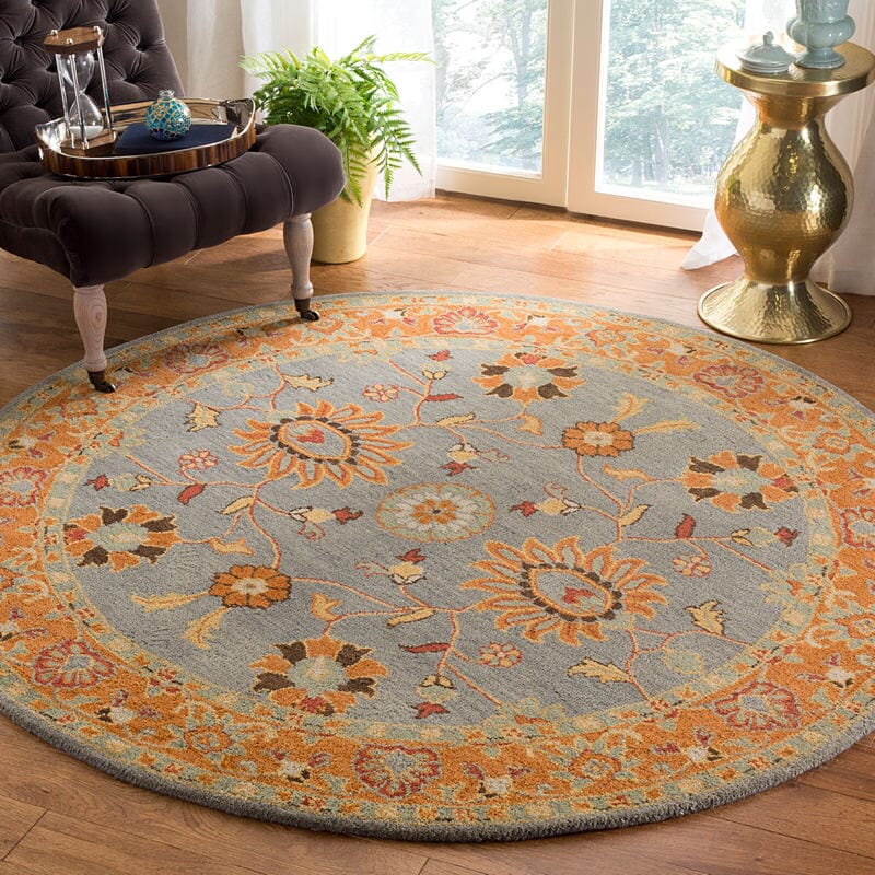 Safavieh Heritage Hg401A Blue / Orange Rugs - Safavieh - hg401a - 6sq