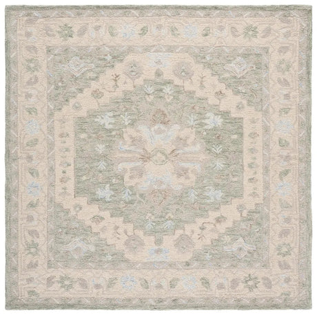 Safavieh Heritage 6'-0" x 6'-0" Rug in Light Green / Beige