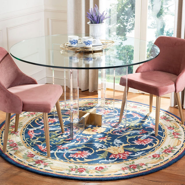 Safavieh Heritage Hg657N Navy / Ivory Rugs - Safavieh - hg657n - 6sq