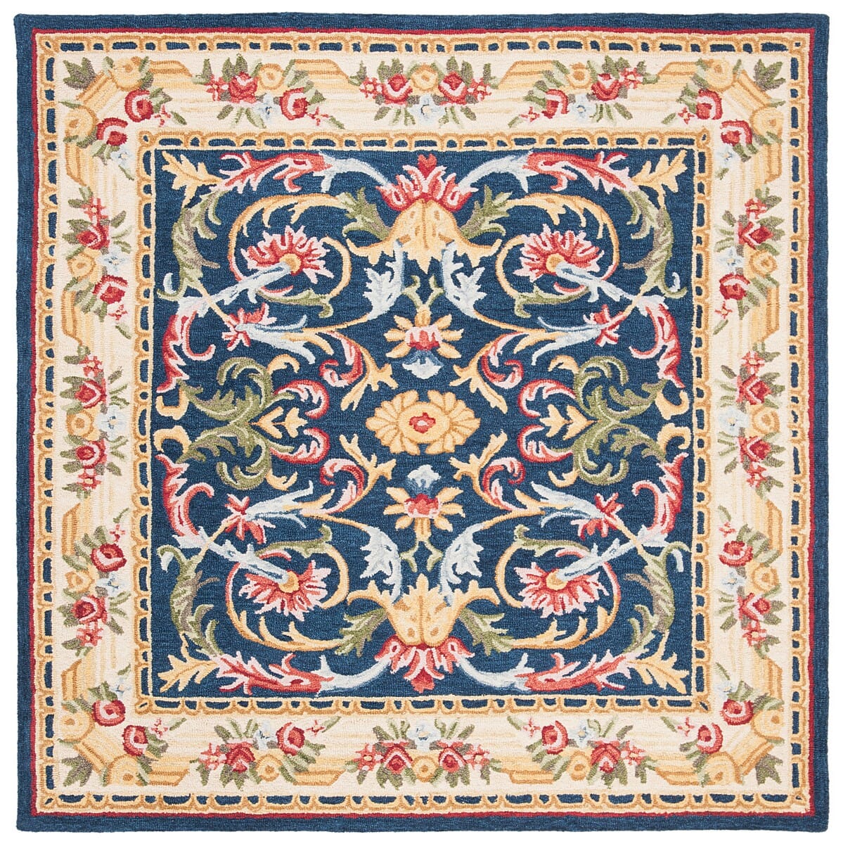 Safavieh Heritage Hg657N Navy / Ivory Rugs - Safavieh - hg657n - 6sq