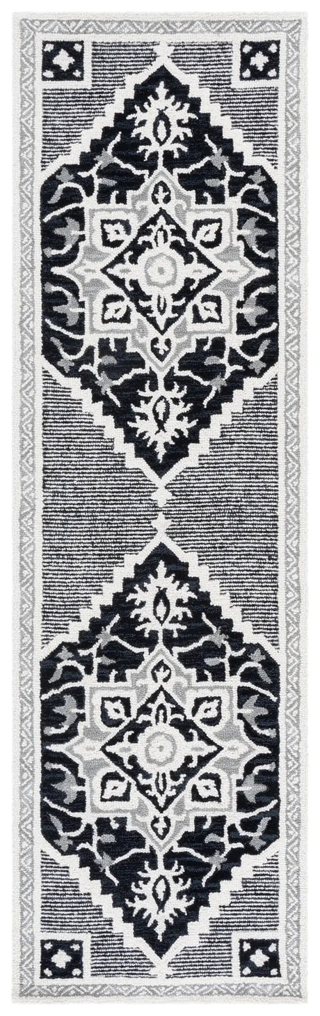 Safavieh Heritage 2'-3" x 8'-0" Rug in Black / Ivory