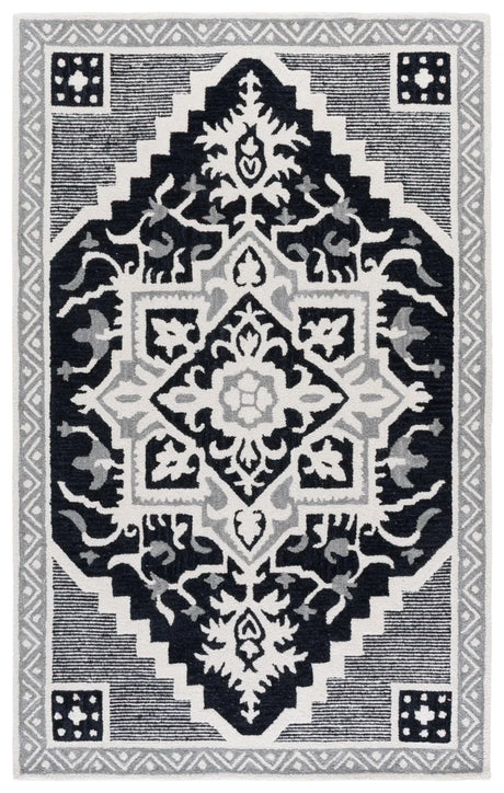 Safavieh Heritage 4'-0" x 6'-0" Rug in Black / Ivory