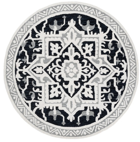 Safavieh Heritage 6'-0" x 6'-0" Rug in Black / Ivory
