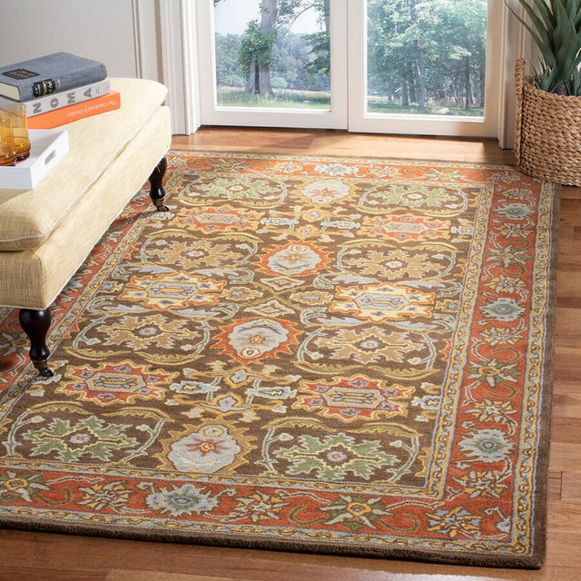 Safavieh Heritage Hg734B Chocolate / Tangerine Rugs - Safavieh - hg734b - 2