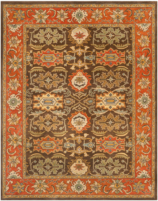 Safavieh Heritage Hg734B Chocolate / Tangerine Rugs - Safavieh - hg734b - 28