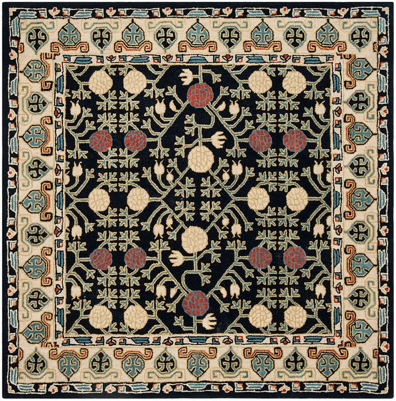 Safavieh Heritage Hg740N Navy / Ivory Rugs - Safavieh - hg740n - 6sq