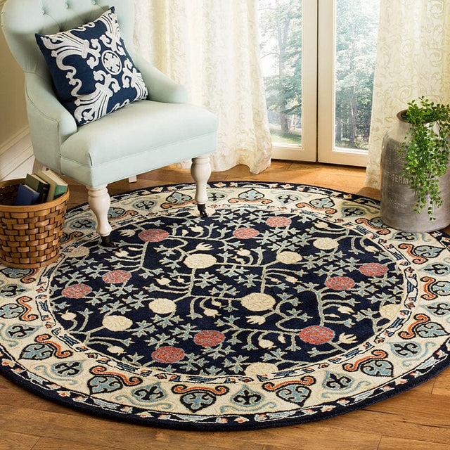 Safavieh Heritage Hg740N Navy / Ivory Rugs - Safavieh - hg740n - 6sq