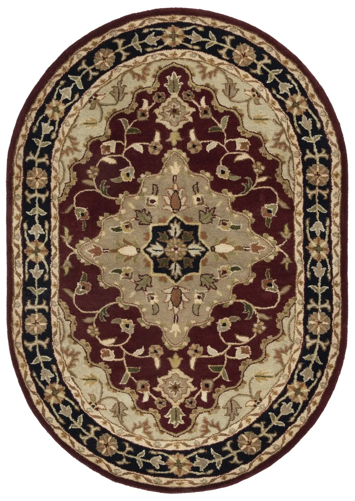 Safavieh Heritage 4'-6" x 6'-6" Rug in Red / Black
