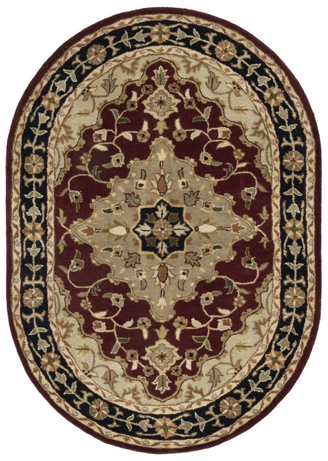 Safavieh Heritage 4'-6" x 6'-6" Rug in Red / Black