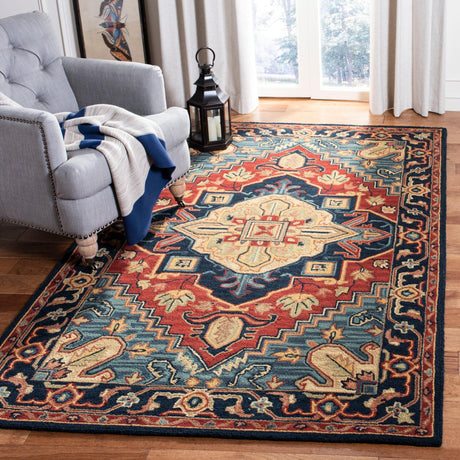 Safavieh Heritage Hg920Q Red/Navy Rug - Safavieh - hg920q - 2