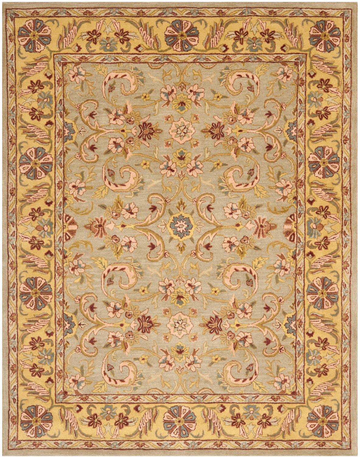 Safavieh Heritage Hg924A Green / Gold Rugs - Safavieh - hg924a - 6sq