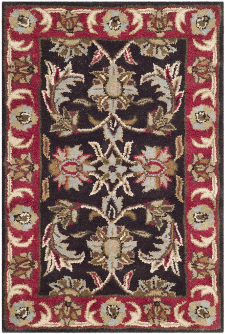 Safavieh Heritage 2'-0" x 3'-0" Rug in Chocolate / Red