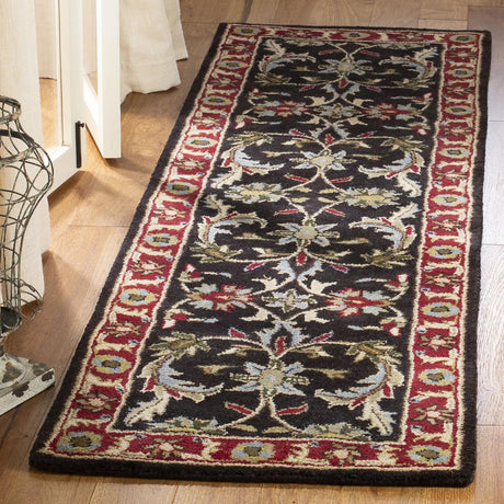 Safavieh Heritage 2'-3" x 10'-0" Rug in Chocolate / Red