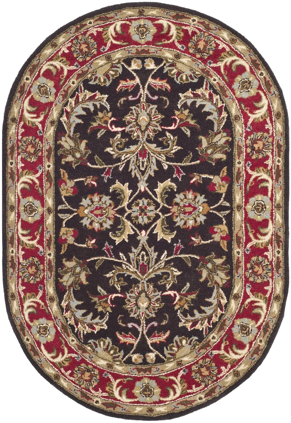 Safavieh Heritage 4'-6" x 6'-6" Rug in Chocolate / Red