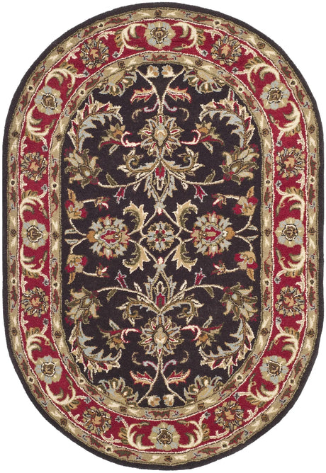 Safavieh Heritage 4'-6" x 6'-6" Rug in Chocolate / Red