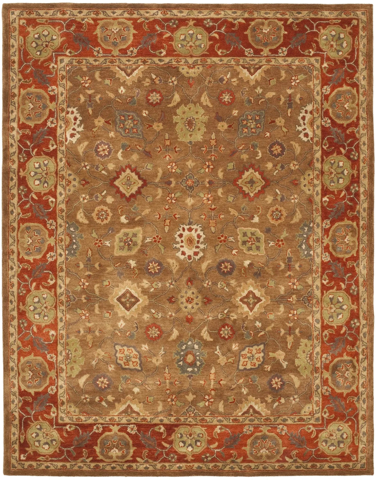 Safavieh Heritage 9'-6" x 13'-6" Rug in Moss / Rust