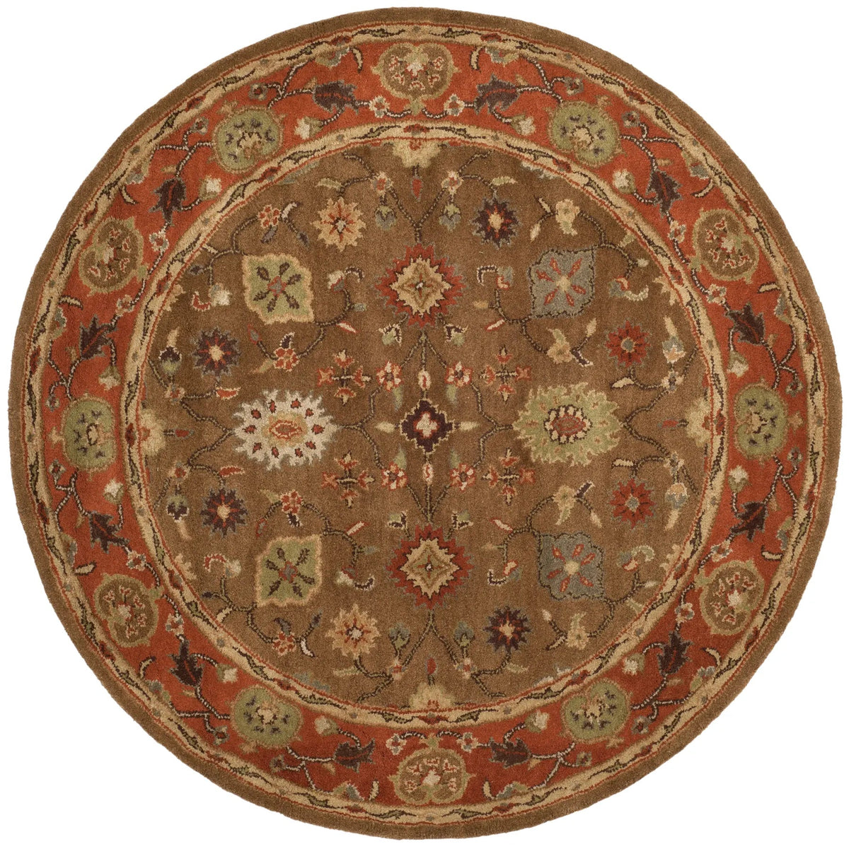 Safavieh Heritage 6'-0" x 6'-0" Rug in Moss / Rust