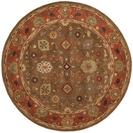 Safavieh Heritage 6'-0" x 6'-0" Rug in Moss / Rust