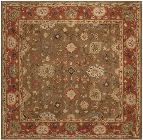 Safavieh Heritage 6'-0" x 6'-0" Rug in Moss / Rust
