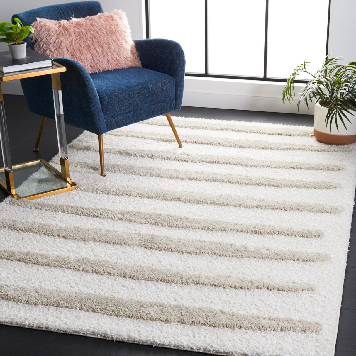 Safavieh Hi - Lo Shag Hls202B Beige Rug - Safavieh - hls202b - 4