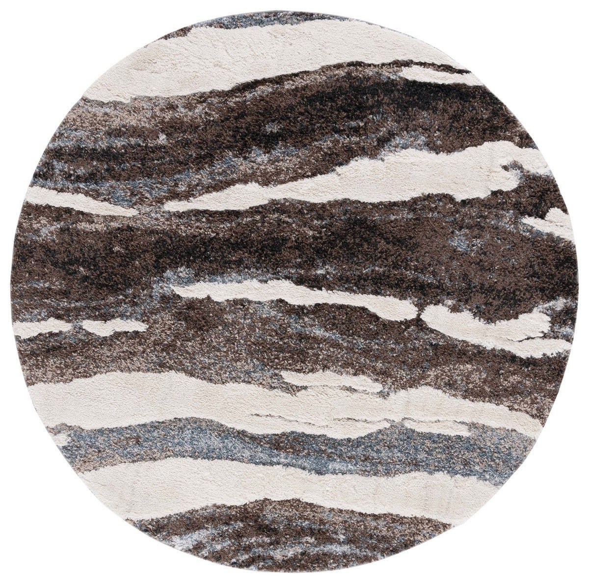 Safavieh Hi - Lo Shag Hls204T Brown/Beige Blue Rug - Safavieh - hls204t - 7r