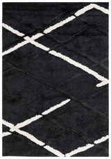 Safavieh Hi-Lo Shag 4'-0" x 6'-0" Rug in Charcoal / Ivory