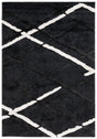 Safavieh Hi-Lo Shag 4'-0" x 6'-0" Rug in Charcoal / Ivory