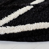 Safavieh Hi-Lo Shag 6'-7" x 6'-7" Rug in Charcoal / Ivory