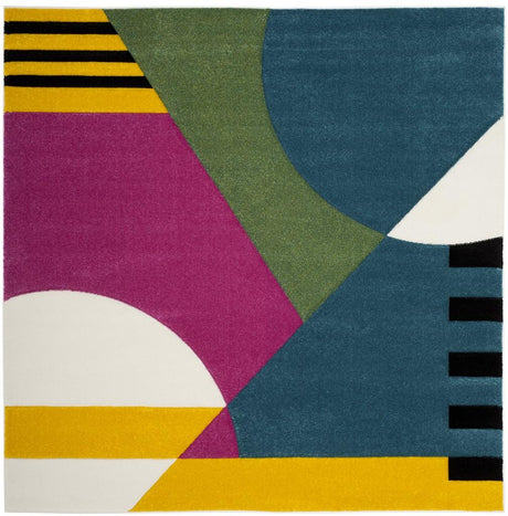 Safavieh Hollywood Hlw706C Peacock Blue / Fuchsia Rugs - hlw706c-5sq