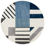 Safavieh Hollywood 6'-7" x 6'-7" Rug in Ivory / Blue