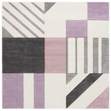 Safavieh Hollywood 6'-7" x 6'-7" Rug in Ivory / Purple