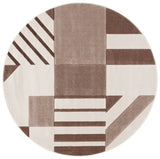 Safavieh Hollywood 6'-7" x 6'-7" Rug in Ivory / Brown