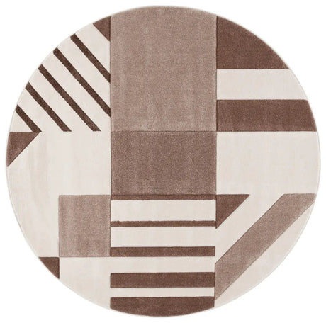 Safavieh Hollywood 6'-7" x 6'-7" Rug in Ivory / Brown