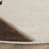 Safavieh Hollywood 6'-7" x 6'-7" Rug in Ivory / Brown