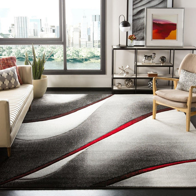 Safavieh Hollywood Hlw712K Grey/Red Rug - hlw712k-3