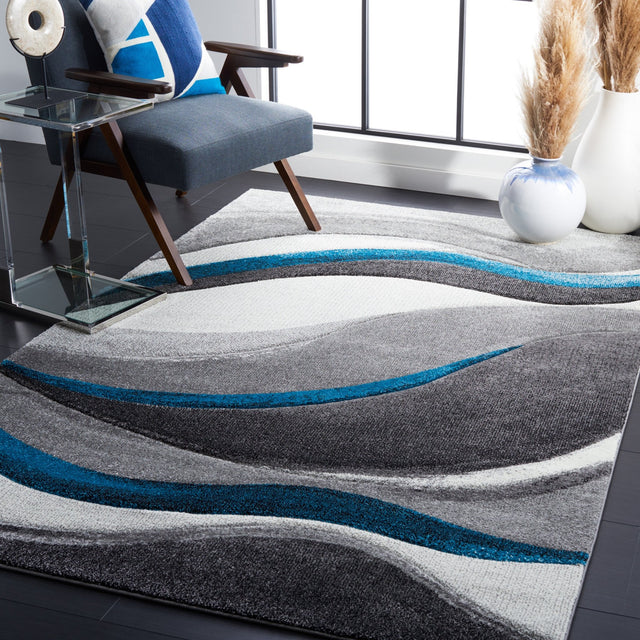 Safavieh Hollywood Hlw766M Grey/Turquoise Rug - Safavieh - hlw766m - 4