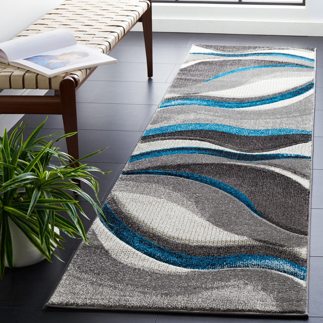 Safavieh Hollywood Hlw766M Grey/Turquoise Rug - Safavieh - hlw766m - 7r